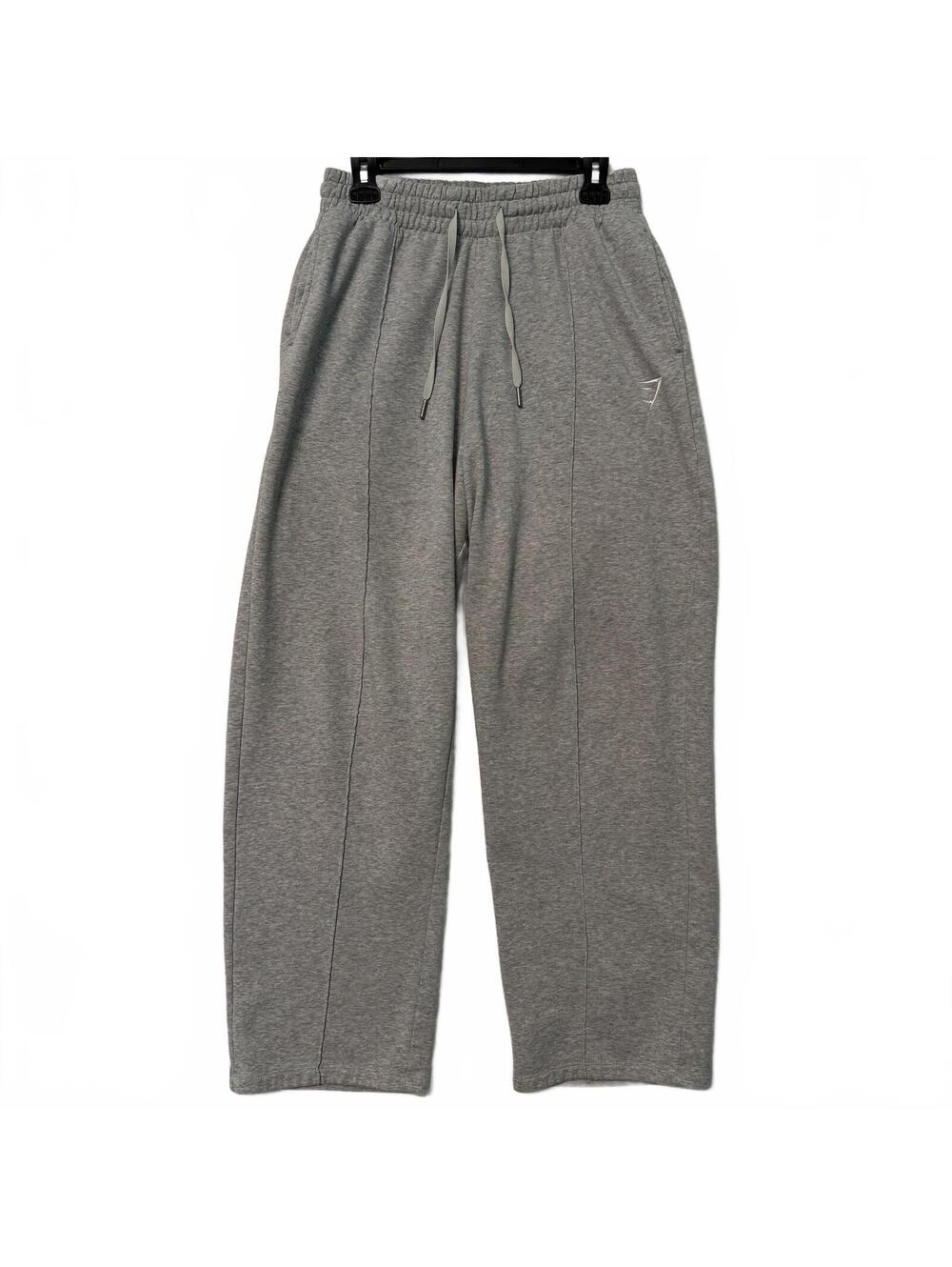 GYMSHARK Straight Leg Training Joggers Pin Tuck Seam Sweat Pants MEDIUM Gray